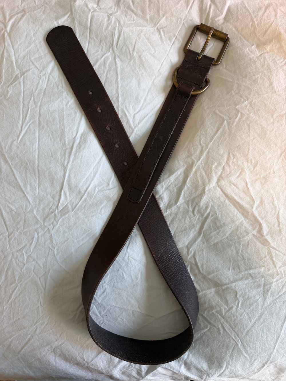 Vintage GAP Women’s black Leather Belt with Brushed Metal Buckle